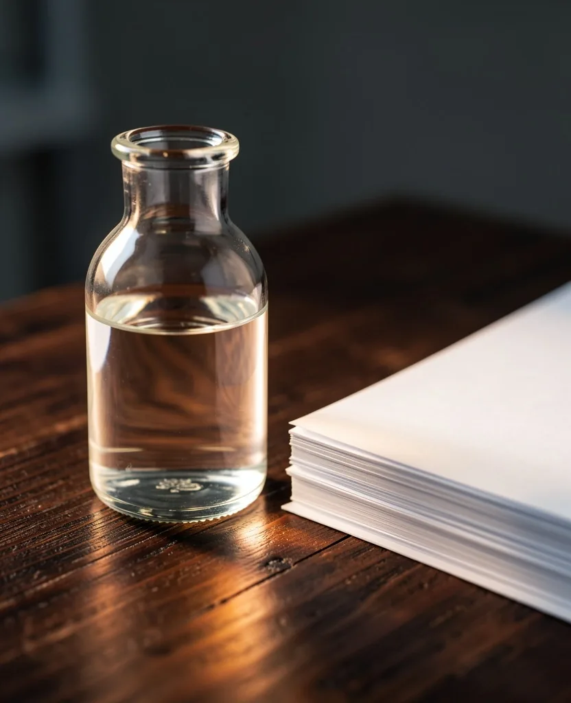 Scientific reference materials on desk